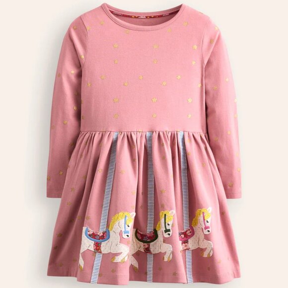 NWT Mini Boden Appliqué Hem Jersey Dress